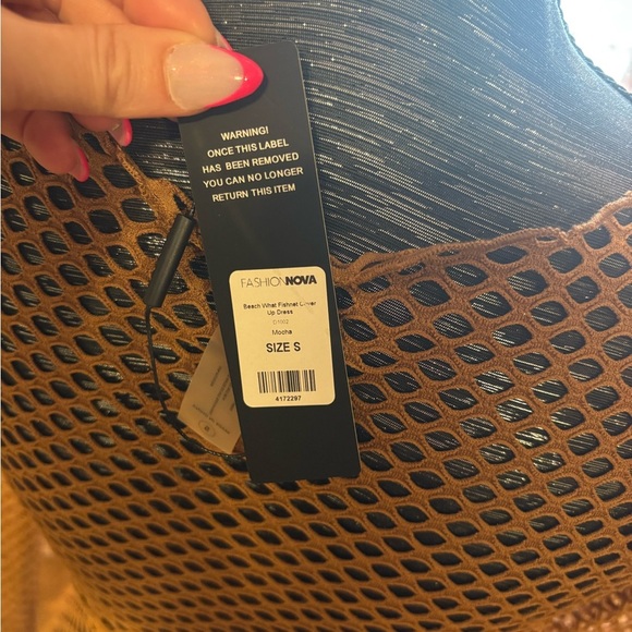 Mesh Tan Swimsuit Cover Up - Picture 5 of 5